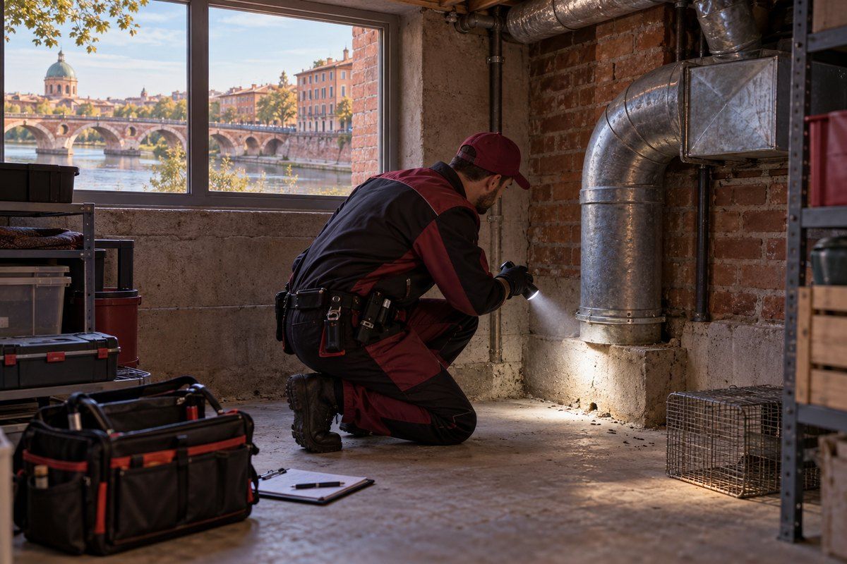 Contrôle d'un logement mené par un technicien à Toulouse